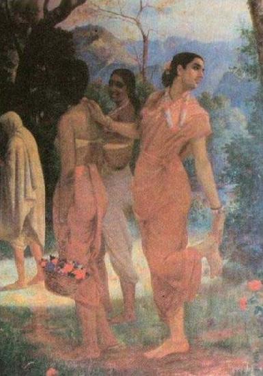 Raja Ravi Varma Ravi Varma Shakuntala, a character in the epic Mahabharata china oil painting image